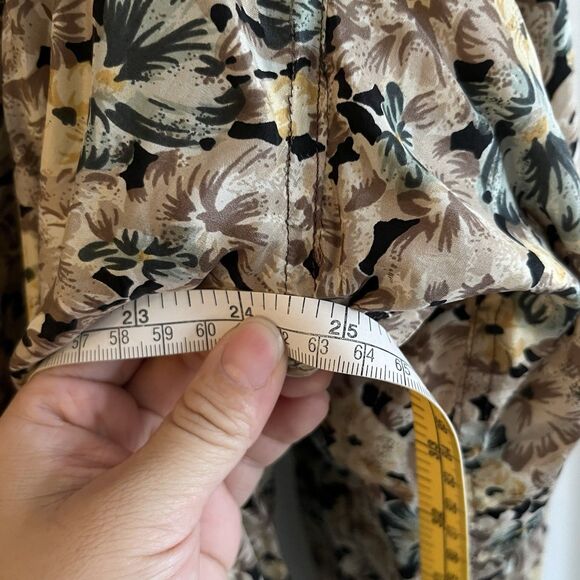 Vintage Bogari 100% Silk Windbreaker Bomber Jacket Size M Retro Floral Zip Y2K - Picture 6 of 6